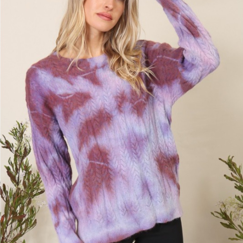 Lumiere Purple Tie Dye Women's Sweater - Picture 5 of 7
